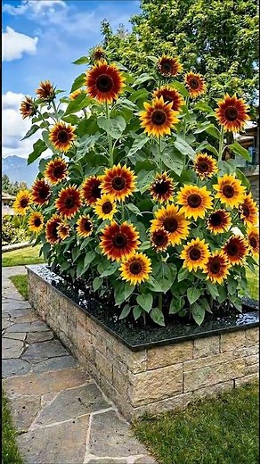 Autumn Beauty Sunflower — A Fiery Mix of Gold, Bronze & Crimson in One Bloom 🌻🍂✨
