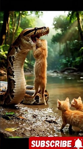 🐍🐱Unbelievable Friendship: Kittens Play With a Giant Python!🐍🐱