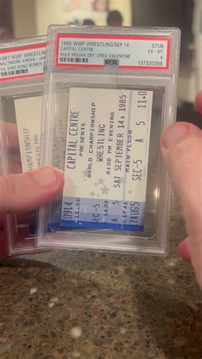 2 Vintage WWF Wrestling Tickets 1987 & 1985 Hulk Hogan King Kong Bundy Jake the Snake Roberts