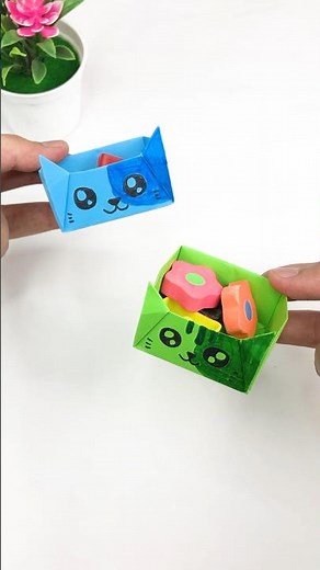 How to Make a Cute Origami Cat Box | Easy DIY Paper Craft Tutorial