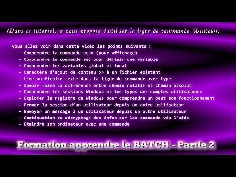 Formation Windows, BATCH et la ligne de commande - Partie 2