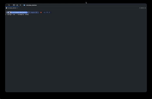 we've been hacking on a better Rust TUI framework!introducing eye-declare. React-like components for terminal UIs, with full support for apps that need to grow into scrollback