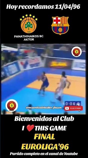 "Panathinaikos vs Barcelona" FINAL EUROLIGA'96