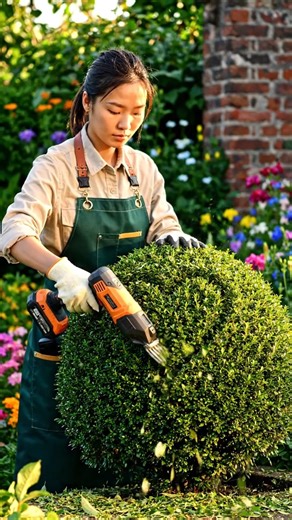 Perfect Heart Shape Bush in 8 Seconds 😍✂️ (So Satisfying) #ai