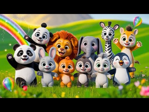 Learn Animals with Cute Friends 🐼🐰🦁🐶🐧 Fun Learning Video for Kids