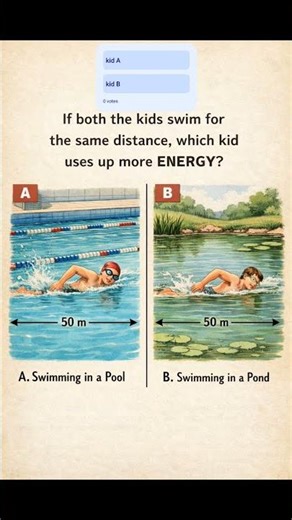 Swim in pool vs Swim in pond! which one requires more energy? #physics #sciencefacts