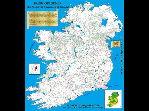 NEW 2nd edition Irish Origenes Medieval Irish surnames map