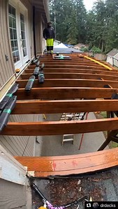 Finishing installing the bays of our #waterproofbladder system. Just some #gtape left to go and then we can install @timbertech #azek #coastline decking. | Dr.Decks