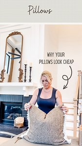 I can’t talk about this easy upgrade enough! Changing these cheap pillow inserts for feather inserts is the best way to get a designer looking pillow for less. Remember to size up on the feather inserts, for these 24” pillow covers I used a 26” insert. Shop my favorite feather inserts by commenting shop or by going to the link in my bio #featherpillow #targethome #target #designerhome #lookforless | Styled mi casa