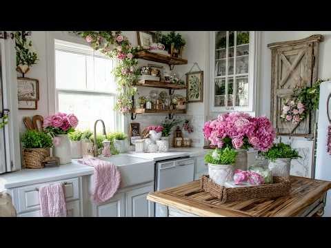Cozy Parisian Rustic Kitchen Spring Decor 2026 | Affordable Romantic Vintage Inspiration