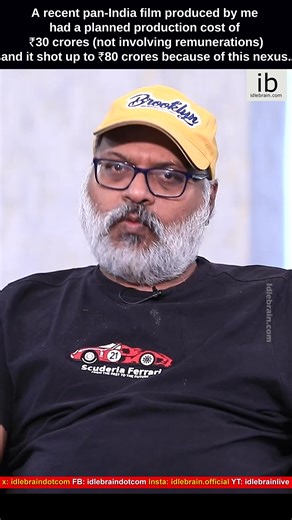 32K views · 93 reactions | A recent pan-India film produced by me had a planned production cost of ₹30 crores (not involving remunerations) and it shot up to ₹80 crores because of this nexus. - TG Vishwa Prasad | Idlebrain.com | Facebook