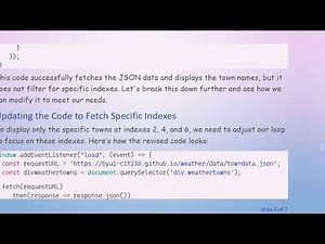 How to Fetch and Display Specific Indexes from JSON Using JavaScript