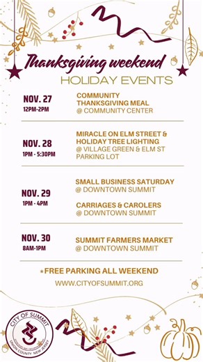 Thanksgiving is just a couple of weeks away and we have your favorite traditions on the calendar here in Summit! Don’t miss out on this event-packed weekend full of community spirit and holiday cheer! 🎄 11/28, 1pm-5:30pm: Miracle on Elm Street: ice skating, tree lighting, kids activities, and more! 🎶 11/29, 1pm-4pm Carolers downtown (sponsored by SDI). Small business Saturday (all day!) Support local. 🥕 11/30, 8am-1pm: Summit Farmers Market #summitnj #thanksgiving #treelighting #supportlocal 