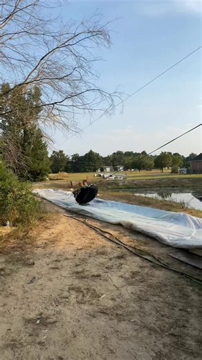 27K views · 29 reactions | I built a 100-ft zip line that LAUNCHES you  #yt #ytvideo #fails #zipline | Corey Funk | Facebook