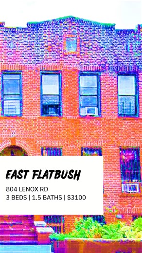 Pear NYC on Instagram: "📍804 Lenox Rd, Brooklyn — East Flatbush $3,100 | 3 Bed | 1.5 Bath 🚇 Near Sutter Ave (3 train) ✨ Spacious bedrooms with closets ✨ Open kitchen & living area ✨ Bonus basement space ✨ Laundry in building 🐾 Pet-friendly 🛍 Close to shops & essentials Visit PearNYC.com for more details, to book a tour, and apply."