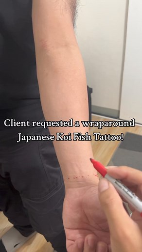 398K views · 11K reactions | Wraparound Koi Fish Tattoo! Japanese oriental sleeve done in 1 sitting!  Sponsored by Glide Tattoo Products Skincandy Tattoo Inks SGoons Tattoo Supply InkCraft Pro Headhunter Numbing Spray | Karlvtattoo | Facebook