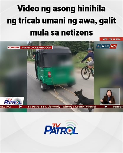 Video ng asong hinihila ng tricab umani ng awa, galit mula sa netizens. #TVPatrol #reels | TV Patrol