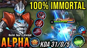 31 Kills!! Best Alpha One Shot LifeSteal Build 100% Immortal!! - MLBB #gameplayproplayer #alpha #MLBB | Gameplay Proplayer Live