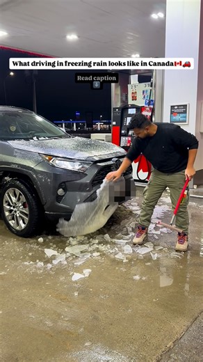Shubham Agarwal on Instagram: "❄️ We left Quebec for Toronto on Dec 28 around 6 pm, we did see a freezing rain warning on Google maps, but honestly, I had never experienced it before, so I didn’t think much of it. After 10 pm, the rain hit and froze instantly on the windshield. The wipers couldn’t keep up, the headlights were covered in ice, and visibility dropped low. That’s when things got serious. Google Maps took us off the highway onto local roads. No cars, no lights, just a thick layer of
