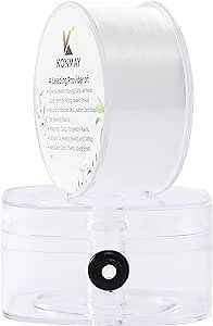 KONMAY Clear Fishing Wire, 408 Yards 0.2mm/7.5 Lbs Monofilament Nylon Fishing Line, Invisible Craft String Thread for Hanging Ornaments, Decorations, Crafting, Balloon Arch, Beading and Jewelry Making