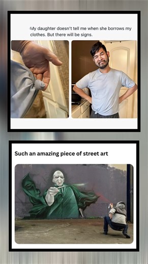 When Your Daughter Borrows Your Clothes 😂 | Funny Parent Meme + Street Art Surprise#shorts #viral