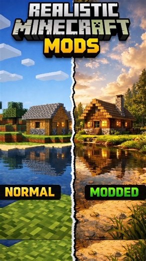 Realistic Minecraft Mods 😱 | Normal Minecraft vs Ultra Realistic Mods | Minecraft Shorts
