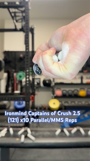 New 10 Rep Max: Ironmind Captains of Crush 2.5 (121) x10 parallel/MMS reps