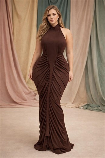 Halter Backless Pleated Maxi Dress – Slim Fit Elegant Evening & Casual Women’s Dress - Etsy