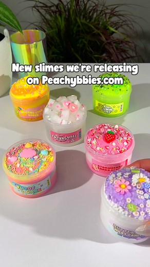 Peachybbies.com JUST RESTOCKED with all new and cool slimes! Click the link in our bio to shop your faves before they’re gone 🍑🪩