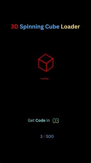 3D Spinning Cube Loader in HTML & CSS #ai #coding #webdevelopment #react #webdesign #developer #css