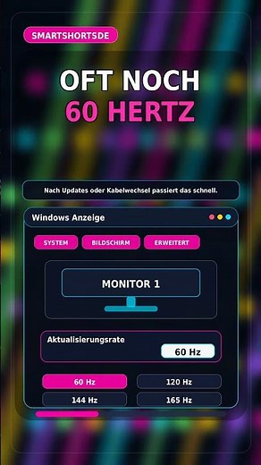 Monitor ruckelt? Prüfe diese Windows-Hertz-Einstellung