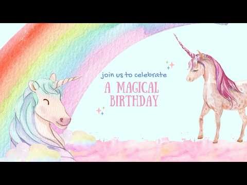 Unicorn Birthday Party Screen 🦄 2 Hour Magical Unicorn Background for TV | Calm Music
