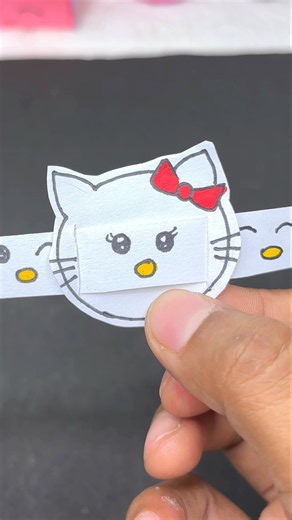 DIY hello kitty paper craft | Easy Craft For Kids #diy #papercraft #kitty #kidsvideo #shortsfeed