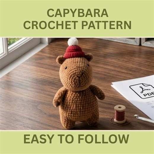 Easy Capybara Crochet Pattern PDF, No Sew Capybara Amigurumi, Cute Plushie Crochet Tutorial, Quick DIY Gift, Instant Download - Etsy UK