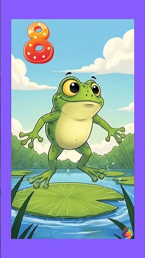 backward counting from 10 to 1 with jumping frog #learning #counting