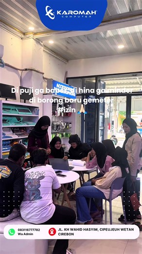 KAROMAH COMPUTER TERMURAH Menyediakan: 💻LAPTOP BARU & LAPTOP SECOND 🖨️ PRINTER BARU 🔌 AKSESORIS LAIN NYA LENGKAP 📱 JUAL BELI IPHONE 🖥️ PC BARU Rakitan & Built-up 🪛 SERVICE (HP, LAPTOP, PC & PRINTER) 🚀Melayani COD dan Antar Kerumah ✅ STOCK KELENGKAPAN / ORDER ✅ BISA WA ADMIN Fast Respon https://wa.me/6283116777782 📍Social Media : 📲 Instagram : @/Karomahcomputer 📲 Tiktok : @/Karomahcomputer 📲 Facebook : Karomah Comptr 🏢 Toko Karomah Computer { jl. KH Wahid Hasyim No.26 Lemahabang, Cire