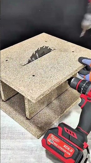 Homemade table saw cutting wood material