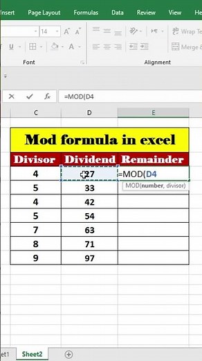 MOD Formula in Excel | Find Remainder Easily How to Use MOD Function in Excel | Excel Tips