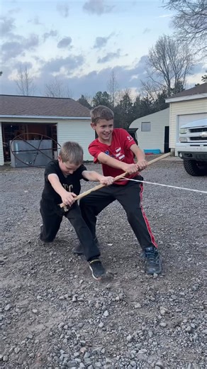 Trove1 on Instagram: "Ever heard of the button on a string toy from back in “the good old days”? Well we decided to make a big one, this isn’t the big one but this one was the biggest one we could pull by hand. The full video is up now for anyone that wants to see how we made it. We could probably all use some more homemade toys in the backyard and a little less time staring at screens! #diytoy #diyproject #raisingkids #dadlife #lessscreentime"