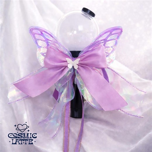 Purple Fairy Lightstick Bow | Butterfly Wing Lightstick Accessory | Iridescent K-pop Concert Bow | Lavender Holographic Lightstick Decor - Etsy