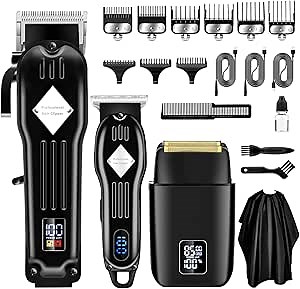 SUNNOW Hair Clippers for Men, Beard Trimmer & Hair Trimmer & Electric Foil Shavers Razor Kit, Hair Cut Machines Men's Beard Grooming Kit for Home, Barber(Black)