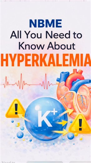 USMLE Step 1 & Step 2 CK Tutor | CEO @StepExcel | ⚡ NBME Hyperkalemia — High Yield ECG progression you must know: Peaked T waves PR prolongation QRS widening Sine wave → arrest... | Instagram