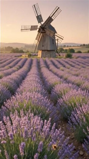 Lavender Field Sunset 🌸 | Relaxing AI Nature Animation. Stress Relief | 4K #peaceful #relaxing #ai