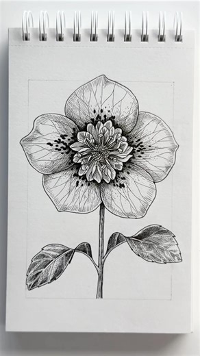 How to Draw a Flower Using Only Lines (Hellebore)