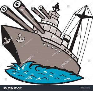Illustration Warship Battleship Boat Ship Big Stock Vector (Royalty Free) 101858632 | Shutterstock