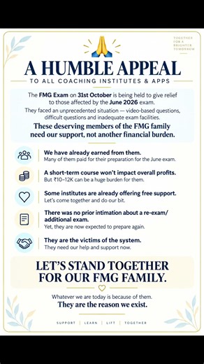please support FMG students giving 31st October exam! #fmge