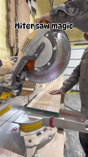 ✨ Miter saw magic in action! ✨ Squaring off the end of this board like it owes me money 💸 Nothing beats the shnick! sound of a clean cut on a solid station. Straight, square, and ready for whatever project comes next. 🪚⚡️ What’s your favorite saw in the shop? Drop it below 👇 #MiterSawMagic #AnotherPieceOfWood #WoodworkingReels #ShopLife #MakerCommunity