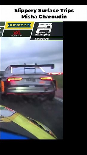 Slippery Track Catches Misha Off Guard #motorsport #porsche #nürburgring