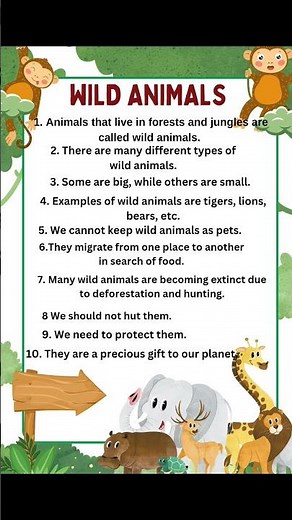 10 lines on wild animals/ essay on wild animals in English/wild animals