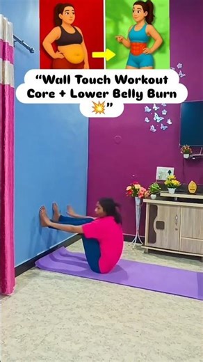 Leg Raise to Wall Touch | Lower Belly Fat Burn Workout | Core Toning Exercise at Home